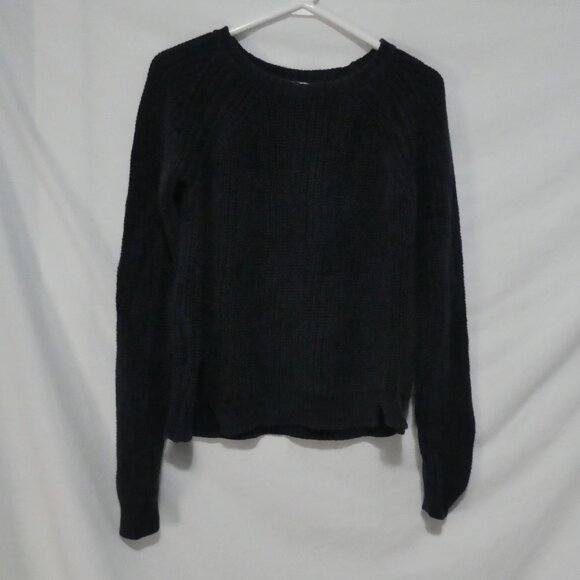 525 AMERICA | small | Navy Blue Cotton Chunky Knit Crewneck Sweater - Picture 2 of 16